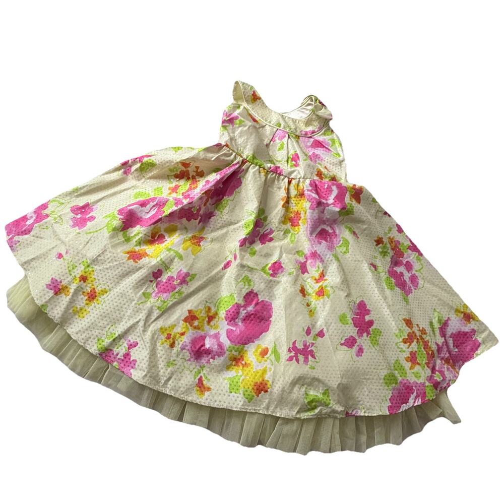 Girls Size 5 Dress Special Occasion Pastel Floral Easter Party Church Dance